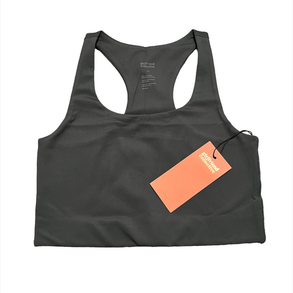 NWT  Girlfriend Collective Moss Paloma Racerback Sport Bra size  M - Picture 3 of 5